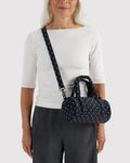 BAGGU • “Black And Sky Blue Micro Dot” Small Nylon Duffle Bag