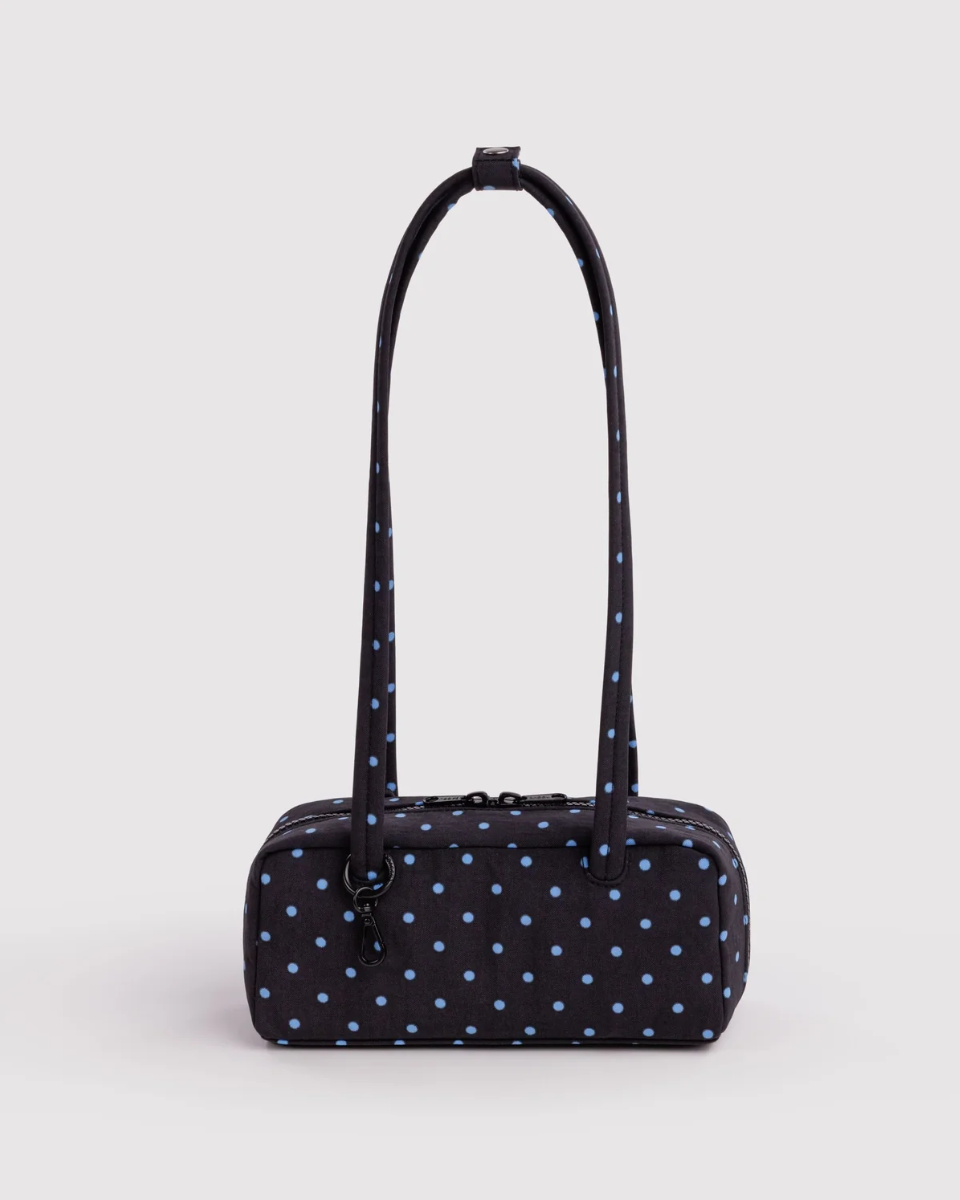 BAGGU • “Black and Sky Blue Micro Dot” Small Nylon Bowler Bag