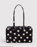BAGGU • “Black and Cream Polka Dot” Medium Nylon Bowler Bag