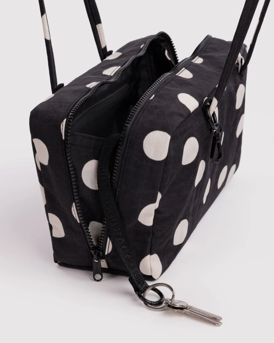 BAGGU • “Black and Cream Polka Dot” Nylon Bowler Bag