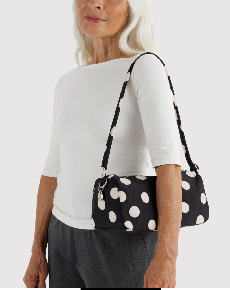 BAGGU • “Black and Cream Polka Dot” Nylon Loaf Bag