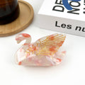 Pink Swan Hair Claw Clip