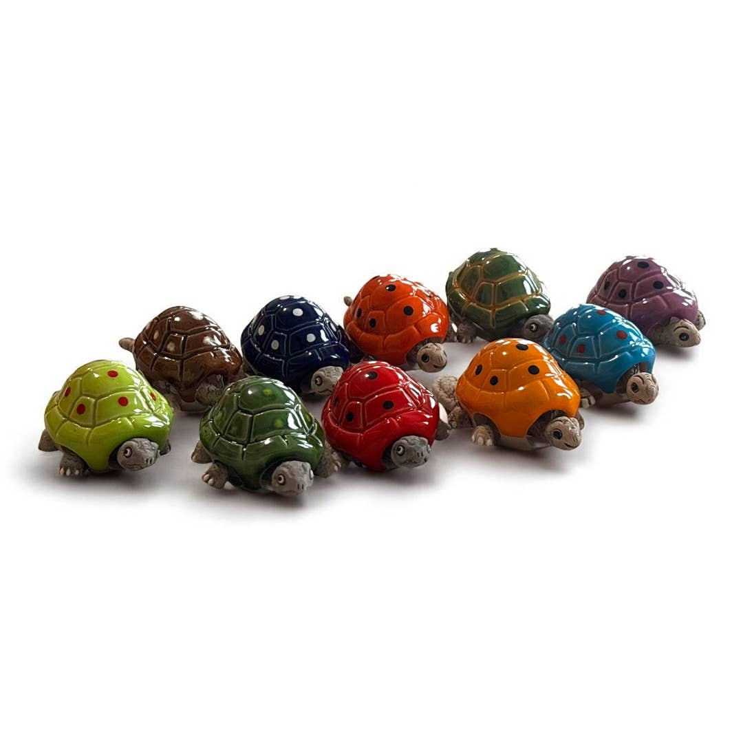 Moving Ceramic Handmade Clay Turtle Figurine