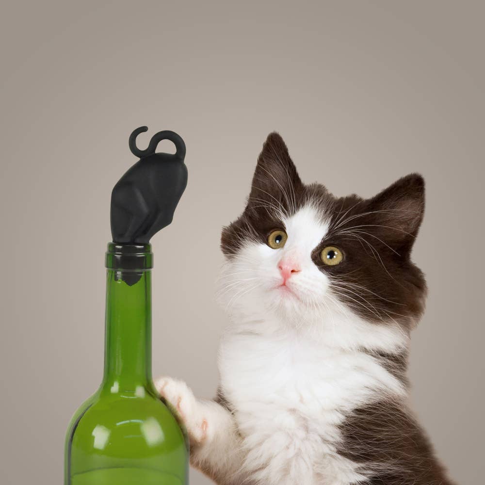 Stop Kitty, Cat Bottle & Wine Stopper