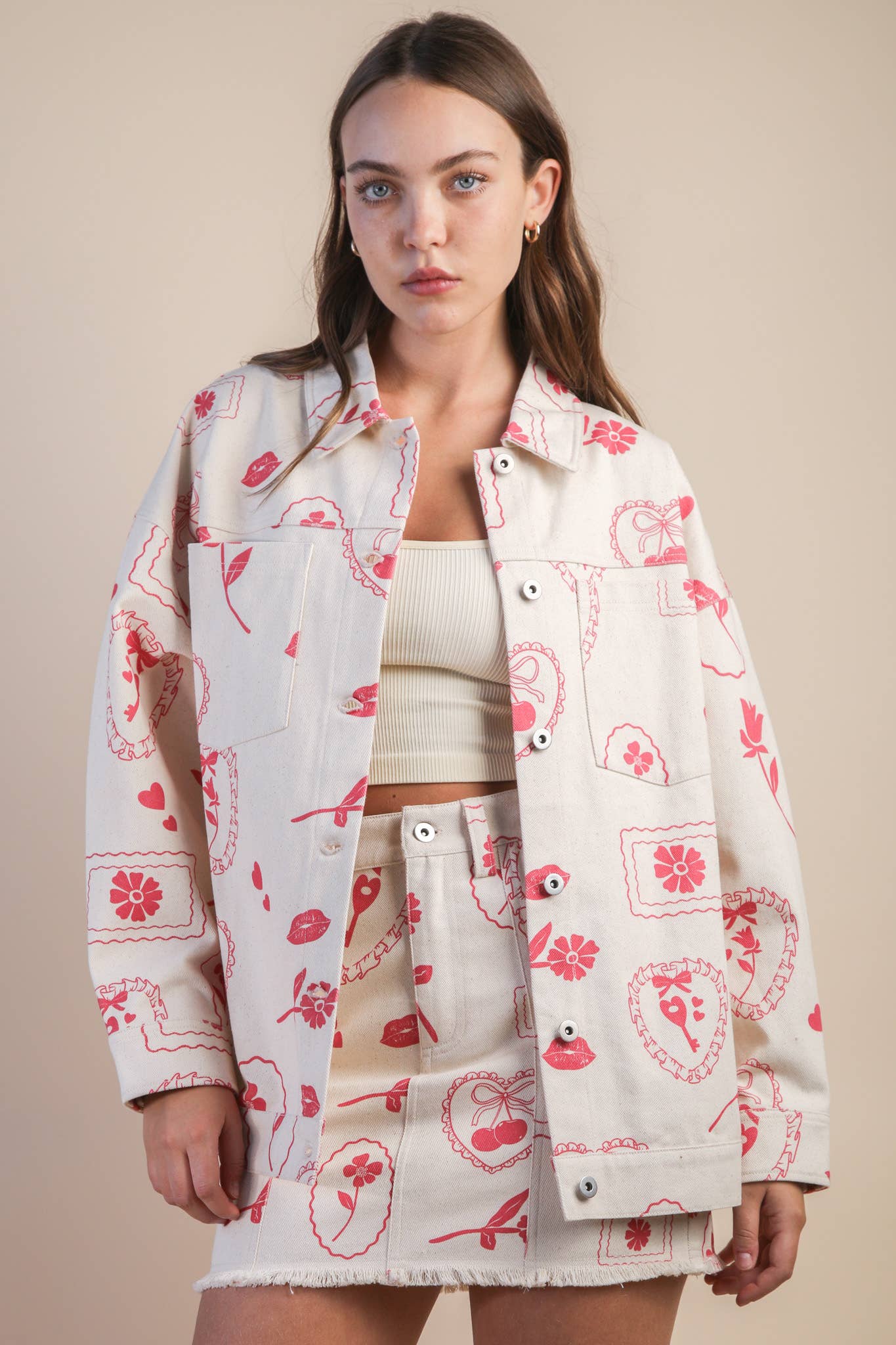 Very J • Valentine’s Oversized Graphic Jacket Shacket