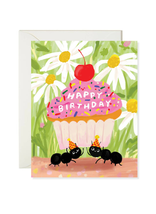 Karen Schipper • Ant Cupcake Birthday Card