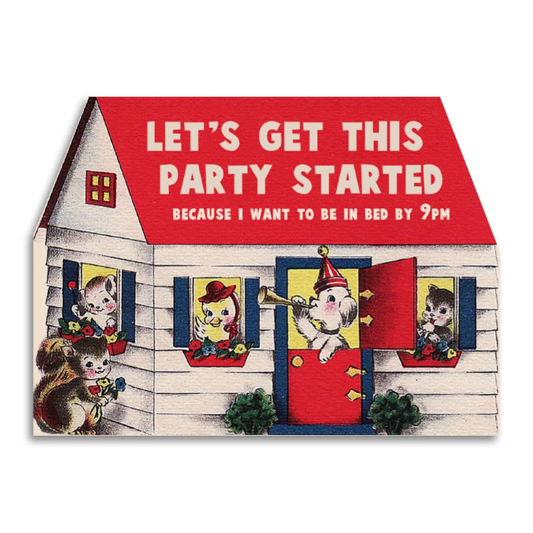 “Let's Get This Party Started” Vintage-Style Birthday Card