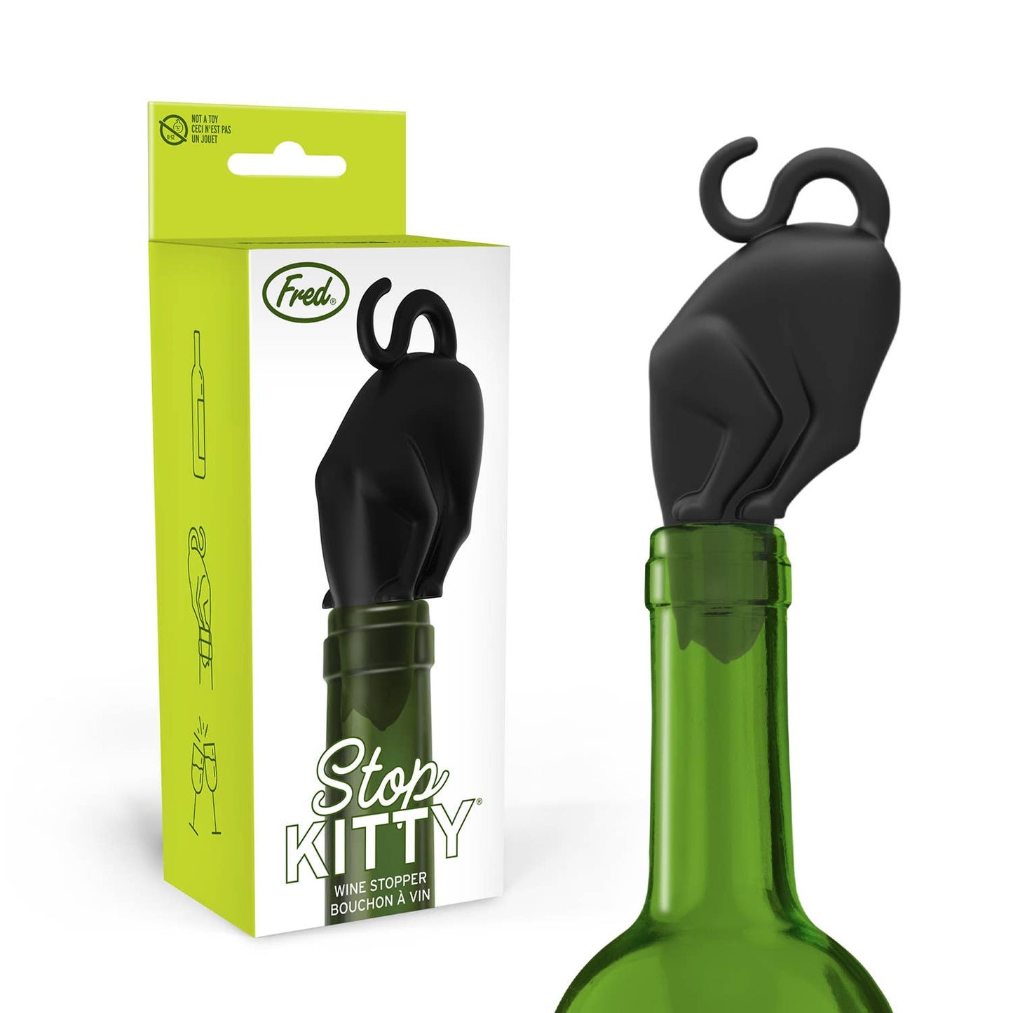 Stop Kitty, Cat Bottle & Wine Stopper