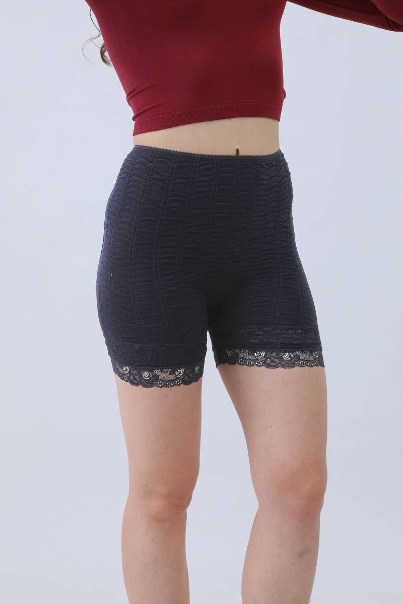 Black Lace-Trim • Bloomer Bike Shorts
