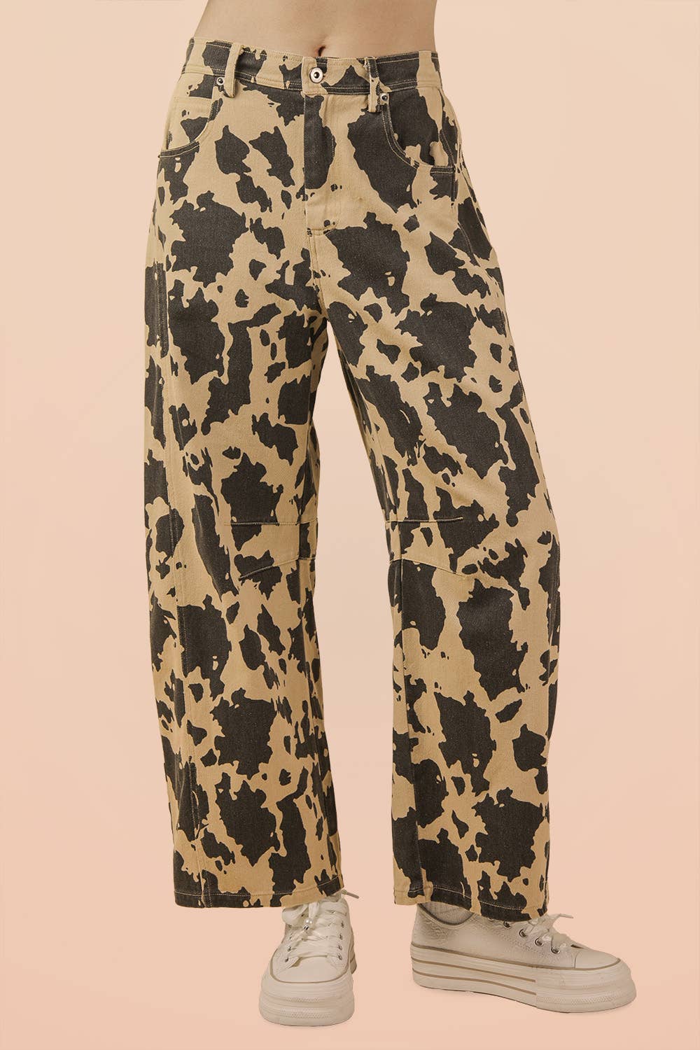 Very J • Taupe Cow Barrel Bottom Pants