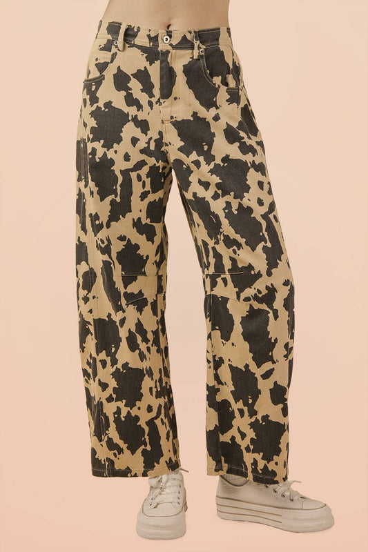 Very J • Taupe Cow Barrel Bottom Pants