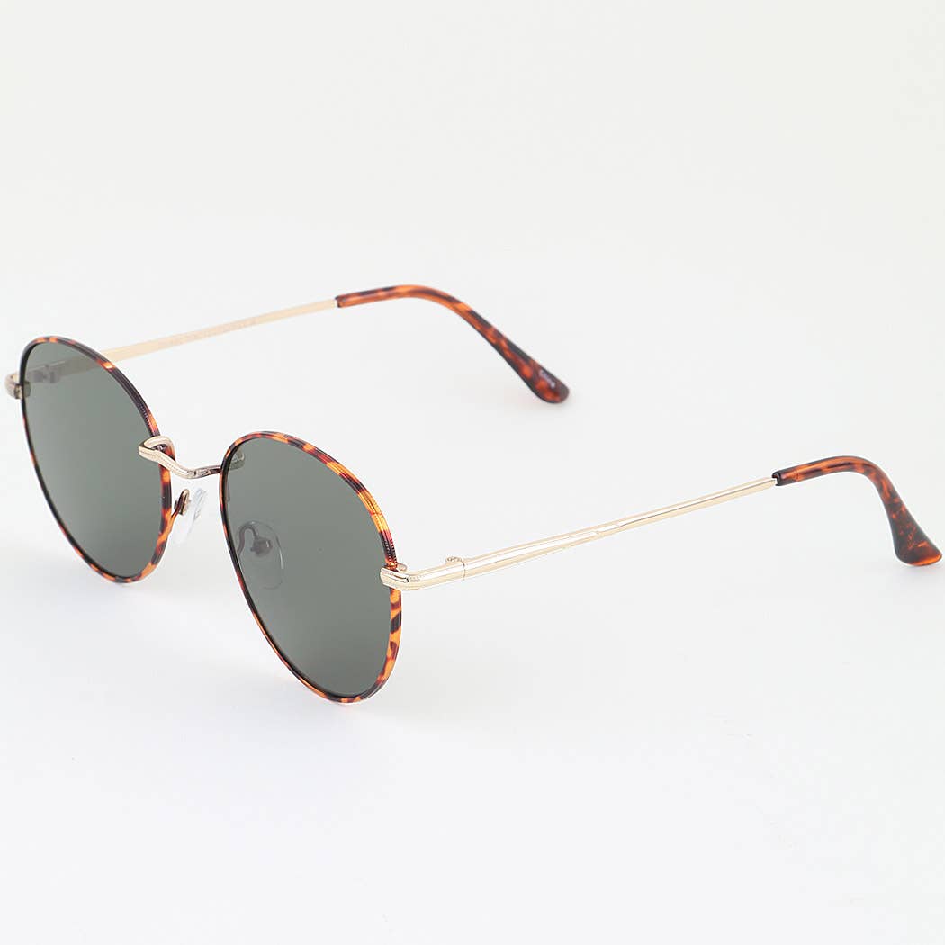 Tortoise Minimal Frame Tinted Sunglasses