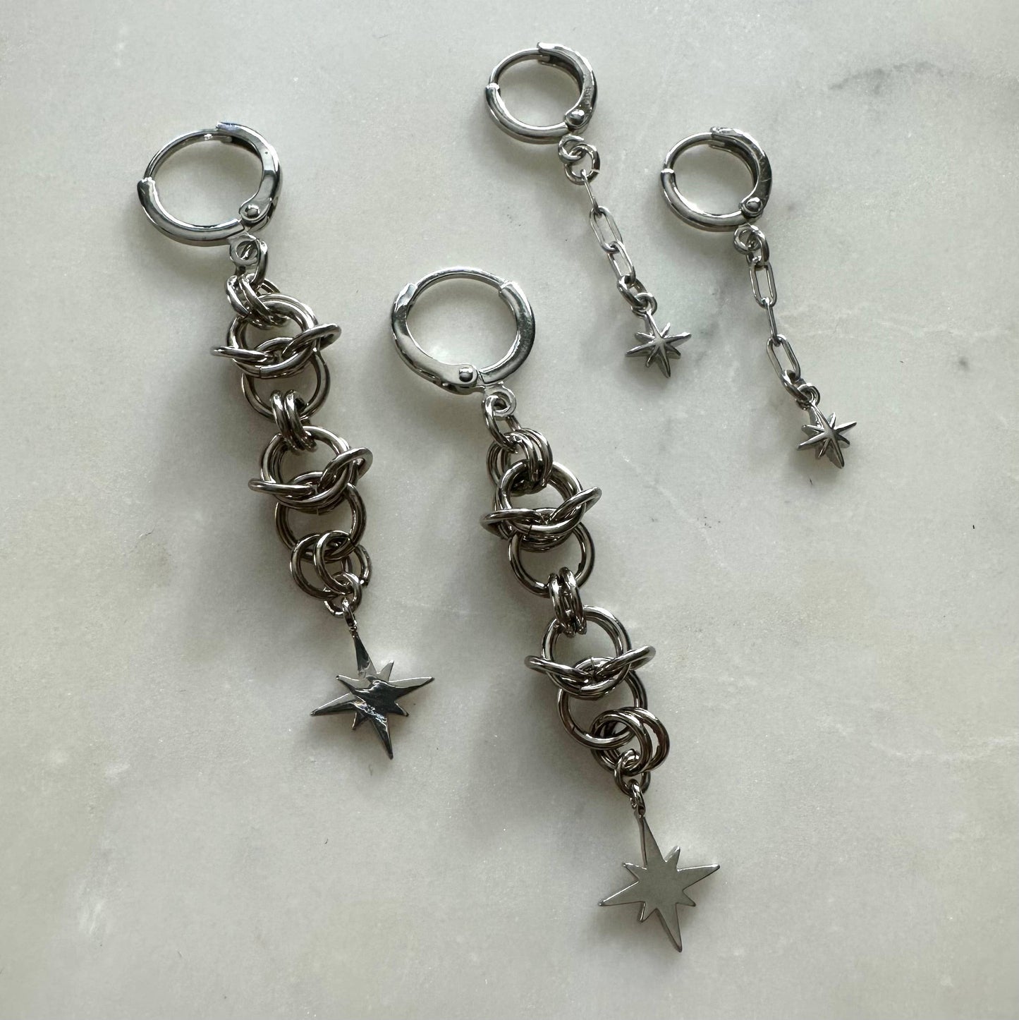Foolish Fetish • Cosmic Starburst Chainmail Earrings