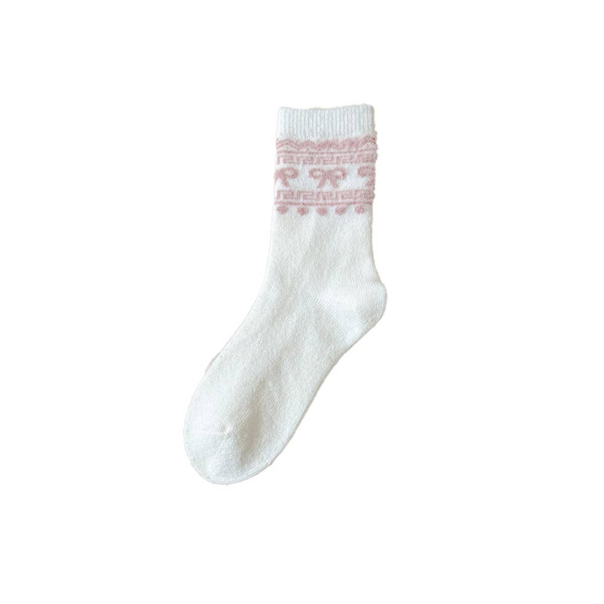 Warm Mid-Calf Socks with Cute Bow