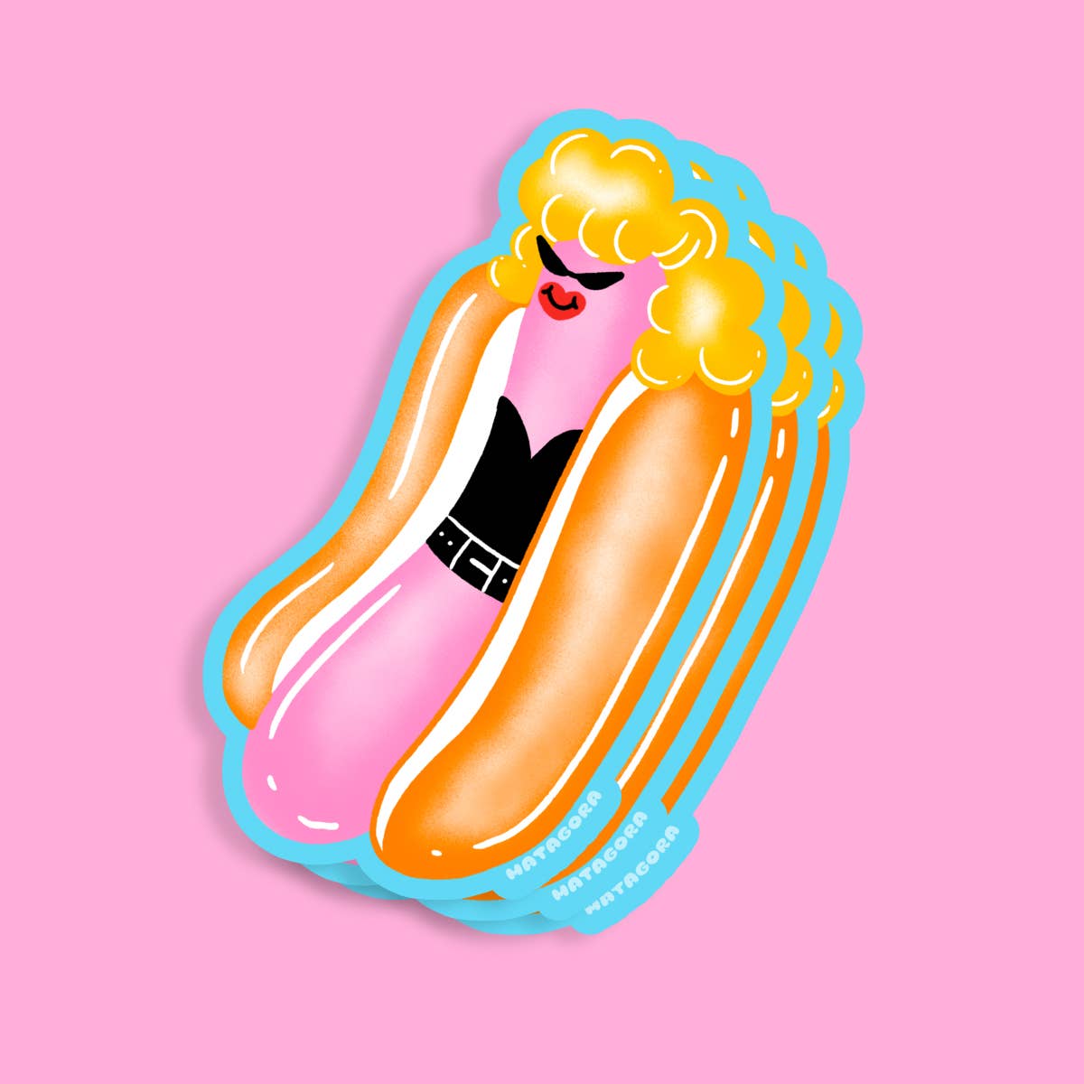 Matagora Club • Bad Sandy Hot Dog Greaser Baddie Matte Vinyl Sticker
