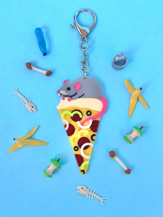The Peach Fuzz • Pizza Rat Keychain