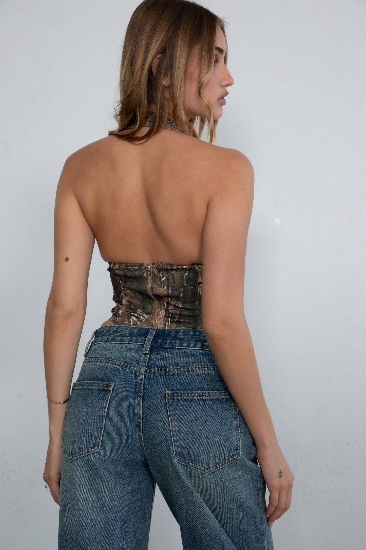 TICTOC • Camo Halter Bustier Corset Top “CAMOU”