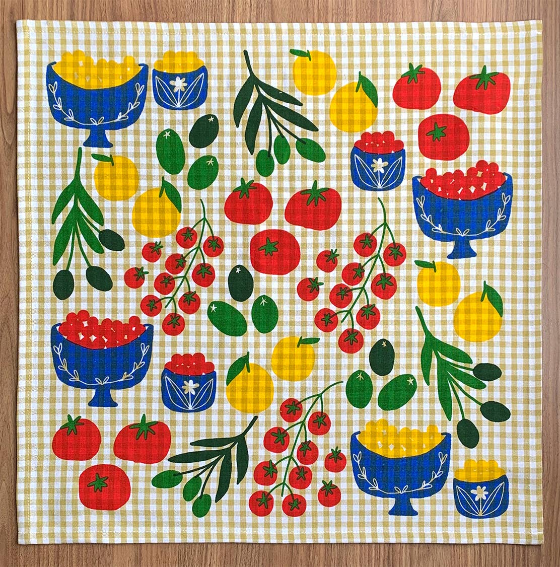 Julie Peach • Tea Towel, Gingham Mangia
