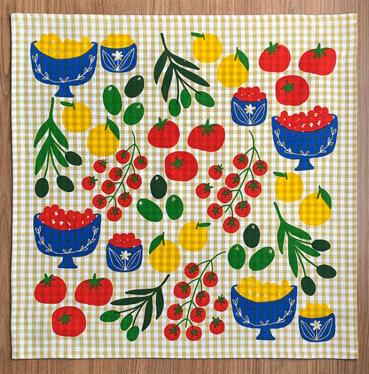 Julie Peach • Tea Towel, Gingham Mangia