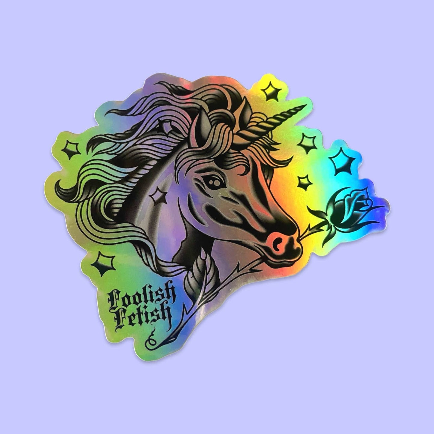 Foolish Fetish • Holographic Unicorn Sticker