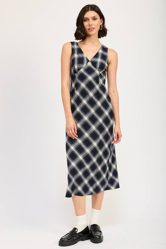 Emory Park • Maxi Dress, Navy Plaid