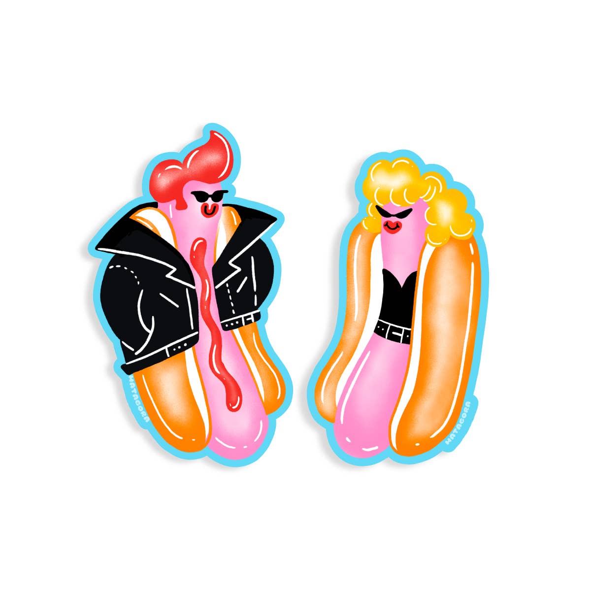 Matagora Club • Danny Zuko Greaser Punk Matte Vinyl Sticker
