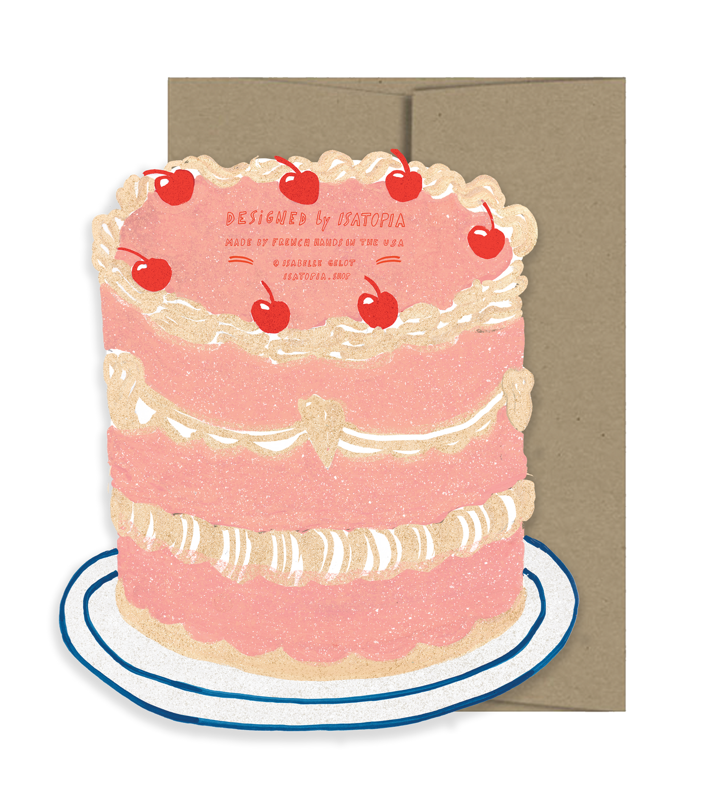 Party Cake, Die-Cut Blank Greeting Card
