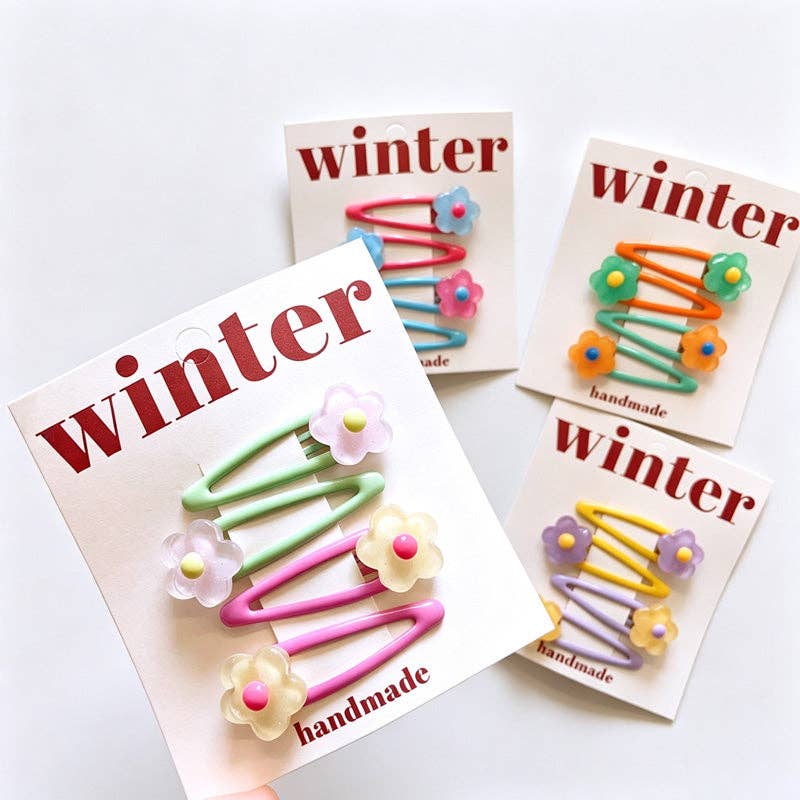 Resin Flower Mini Hair Clips