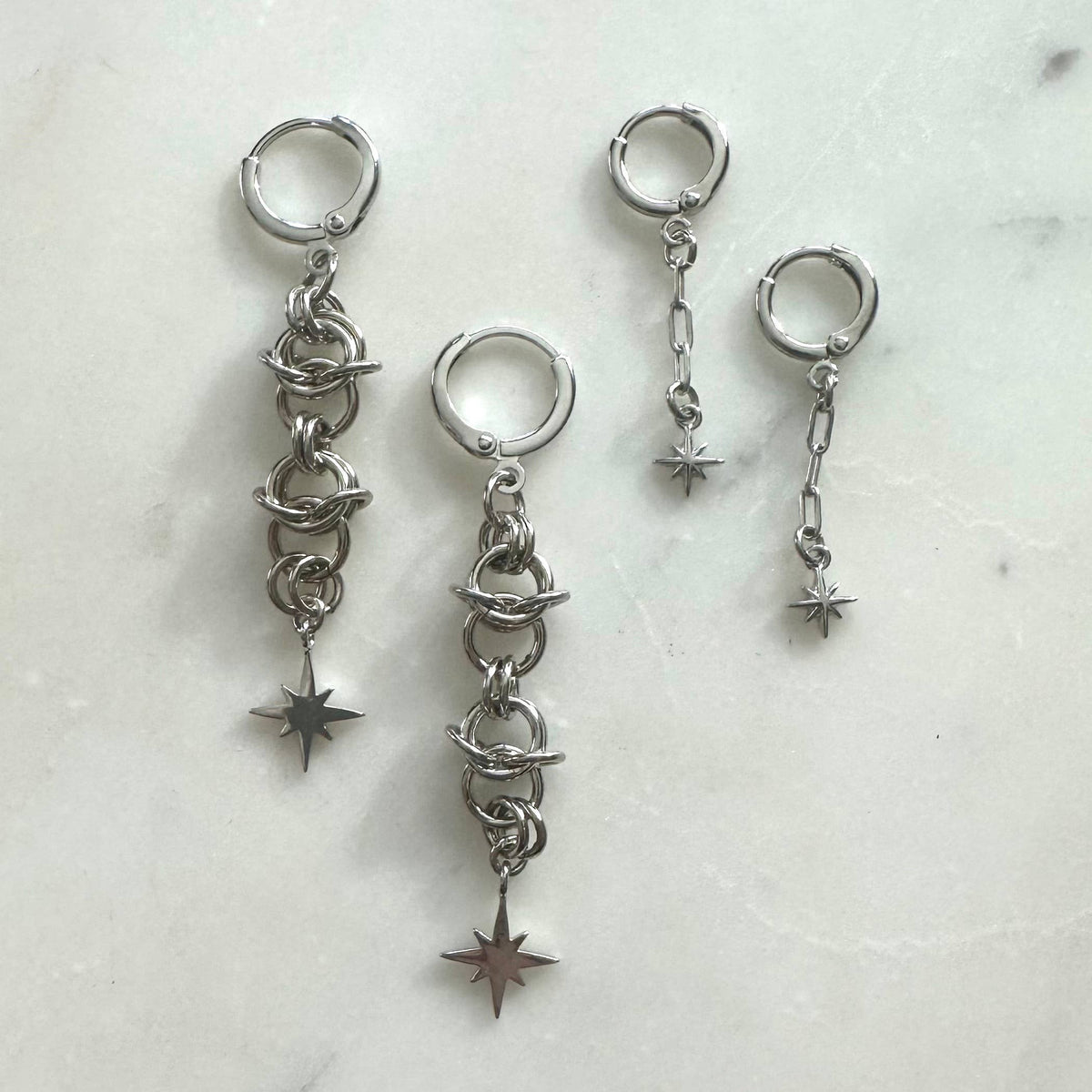 Foolish Fetish • Cosmic Starburst Chainmail Earrings