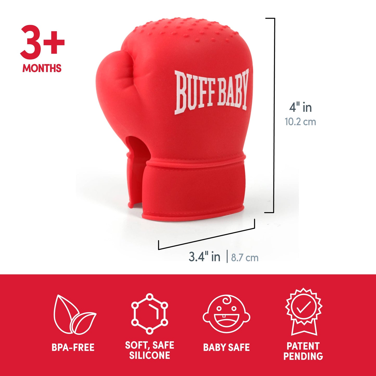 Fred & Friends • Boxing Glove Teething Mitt, Buff Baby