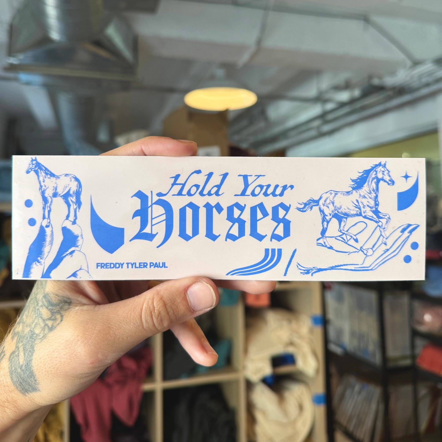 Freddy Tyler Paul • ‘Hold Your Horses'  Bumper Sticker