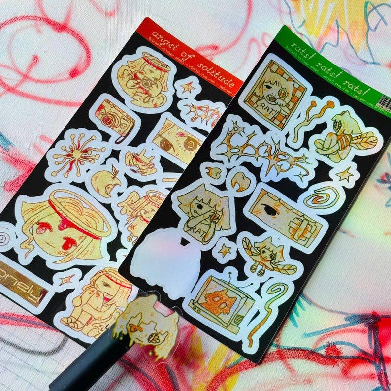 W0nkk0 • Clear Horror Aesthetic Sticker Sheets, Y2K Webcore