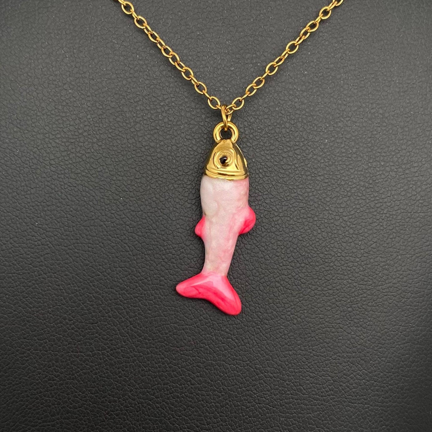 Enamel Fish 18K Gold Plated Stainless Steel Necklace - FGS