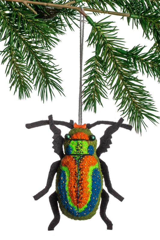 Felt Beetle Holiday Ornament