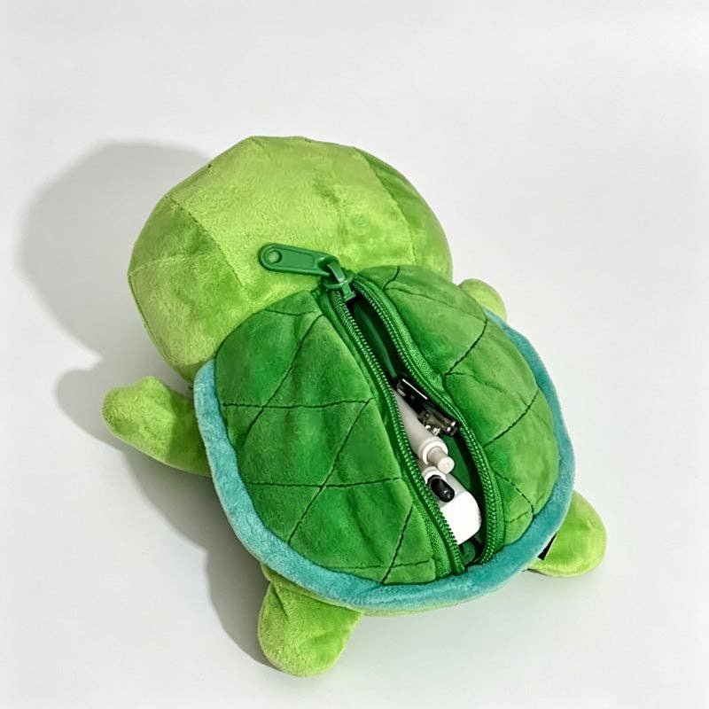 Plush Turtle Zipper Pencil Pouch