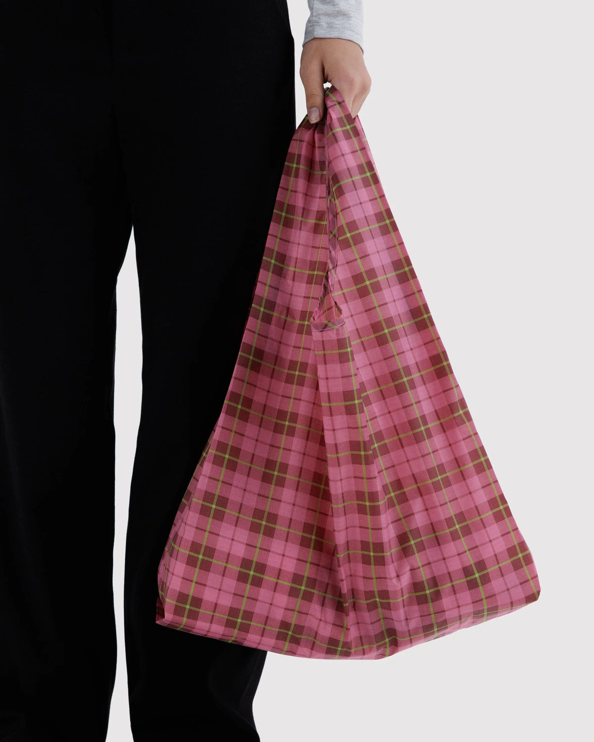 BAGGU • “Azalea Pink Tartan” Standard Baggu