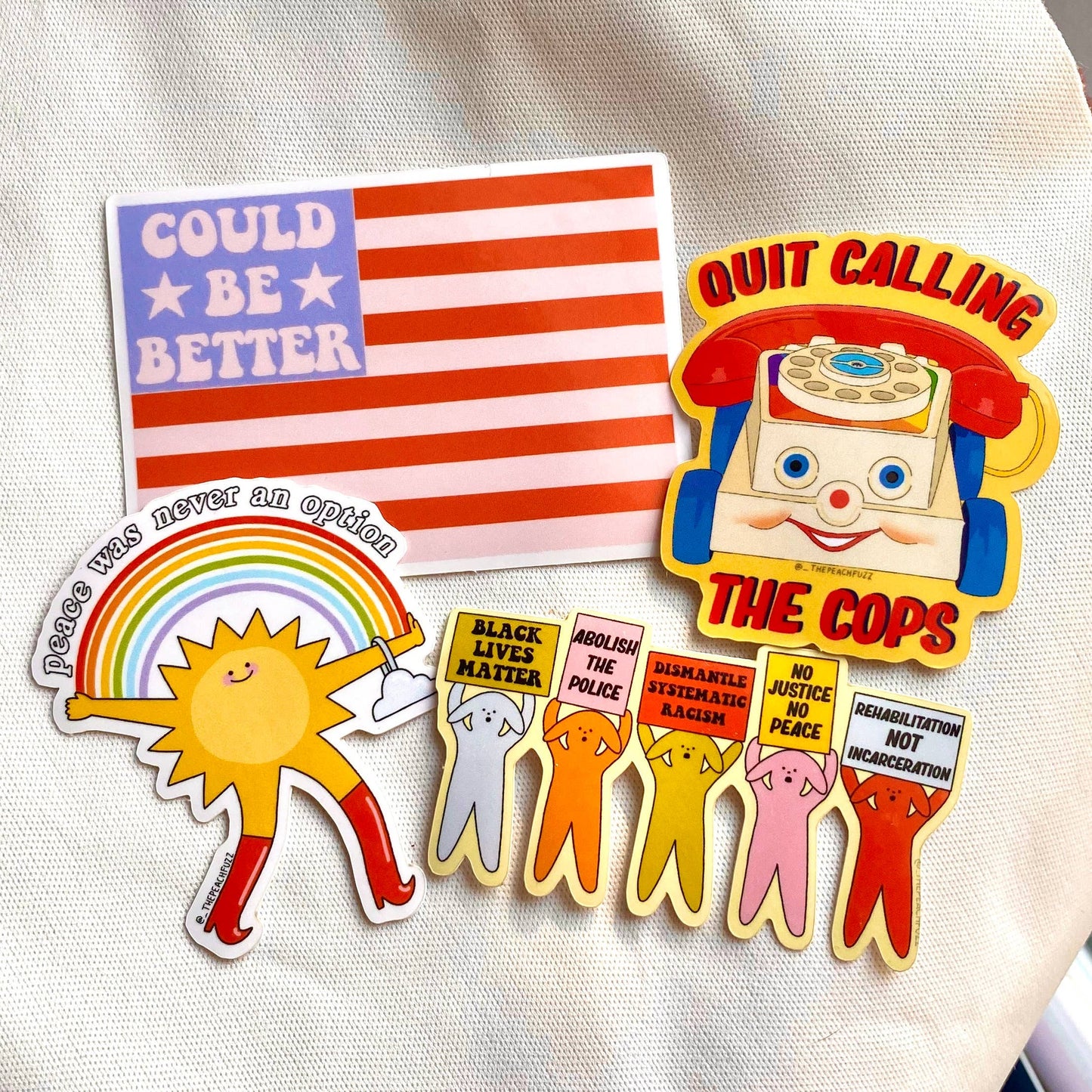 The Peach Fuzz• “Quit Calling The Cops” Toy Phone Sticker
