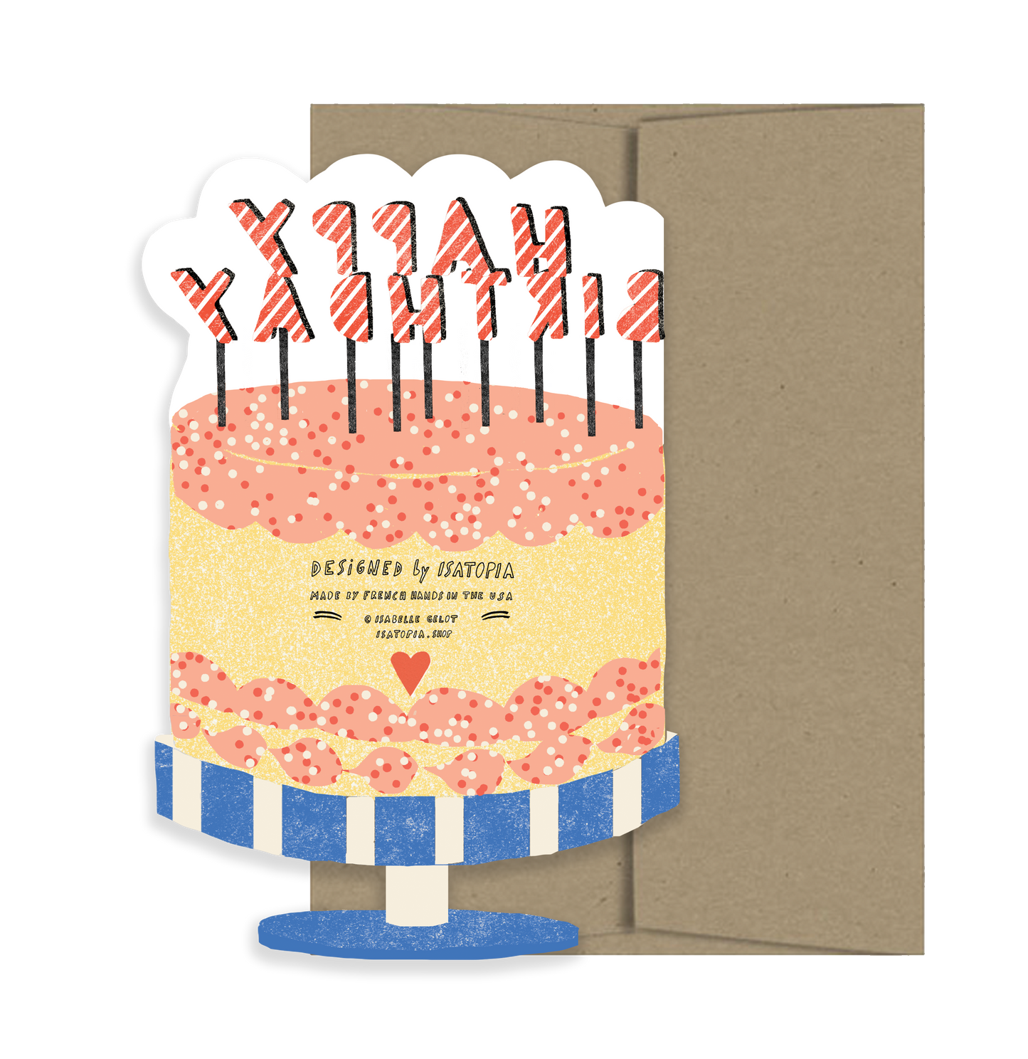 Happy Birthday Cake, Die-Cut Blank Greeting Card