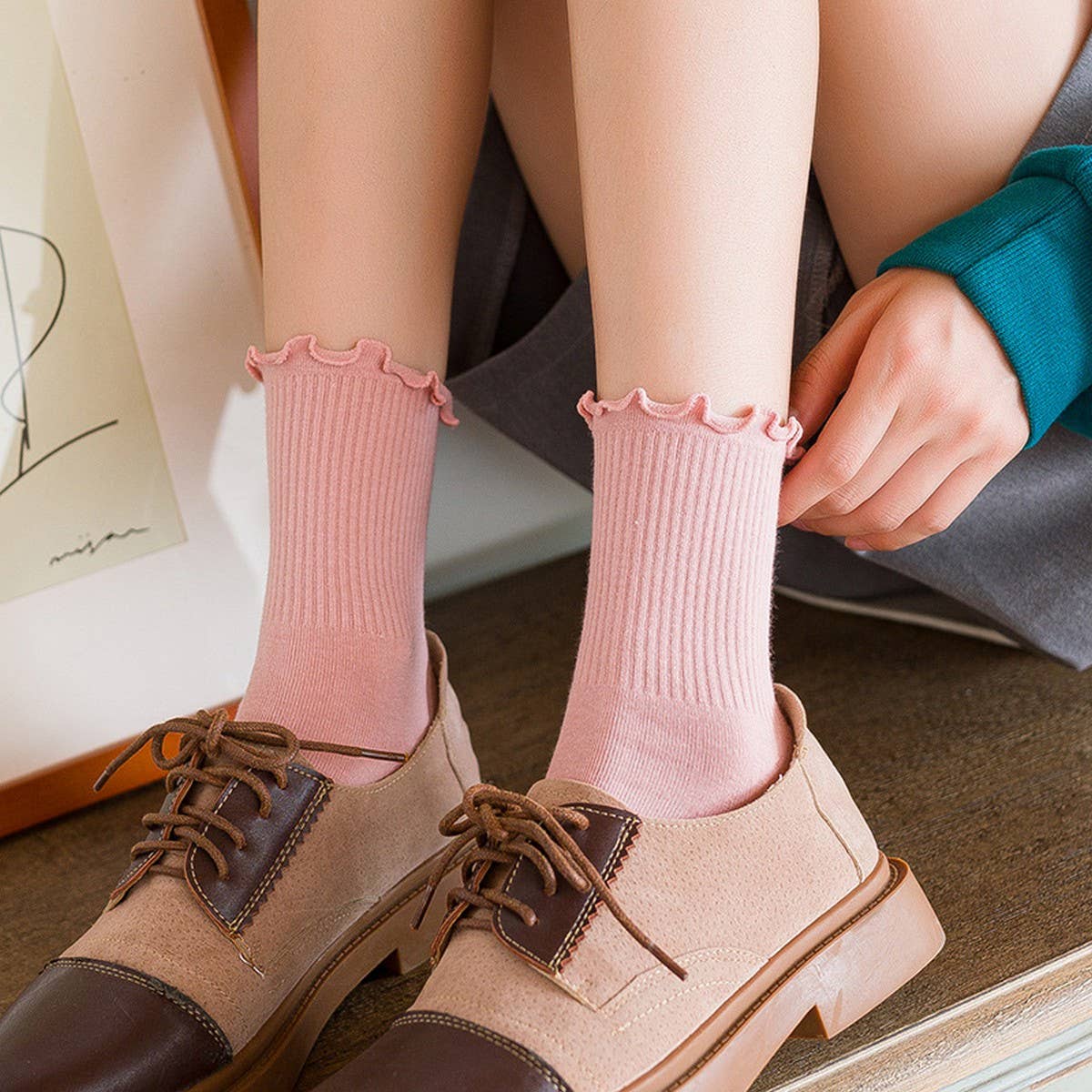 CANDY COLOR PURE COTTON EDGE SOCKS