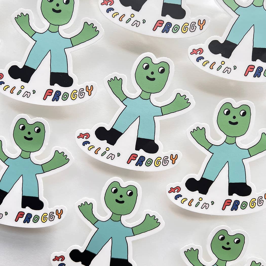 Feelin' Froggy Frog Vinyl Sticker
