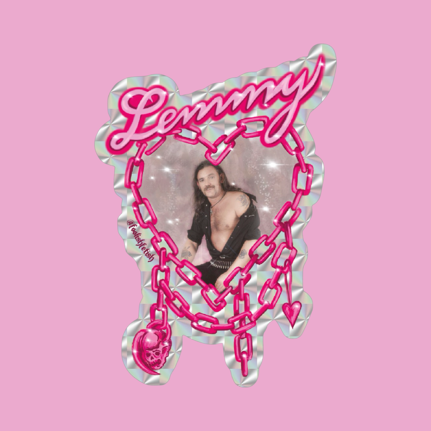 Foolish Fetish • Lemmy Love Motorhead Chain Heart Sticker