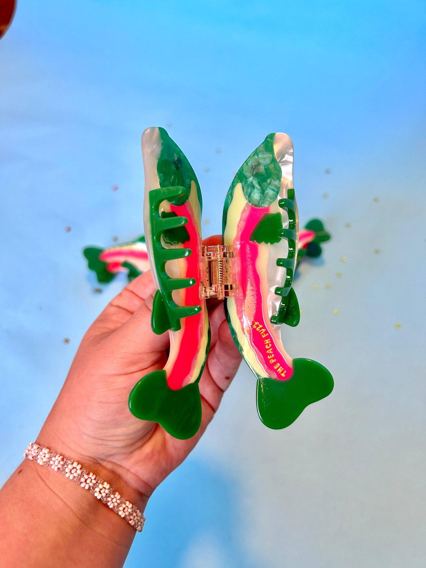 The Peach Fuzz • Rainbow Trout Hair Claw