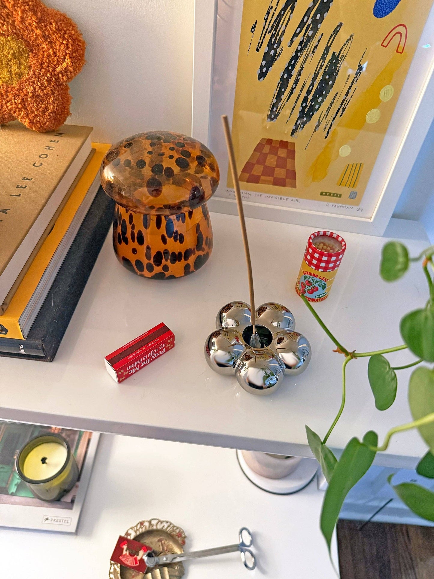 A Shop of Things • Chrome Flower Incense Holder