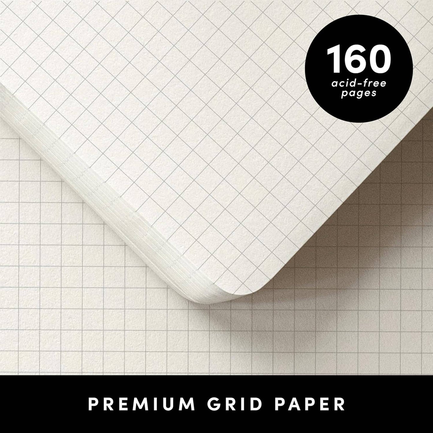 Grid Casebound Journal Notebook, 160 pages