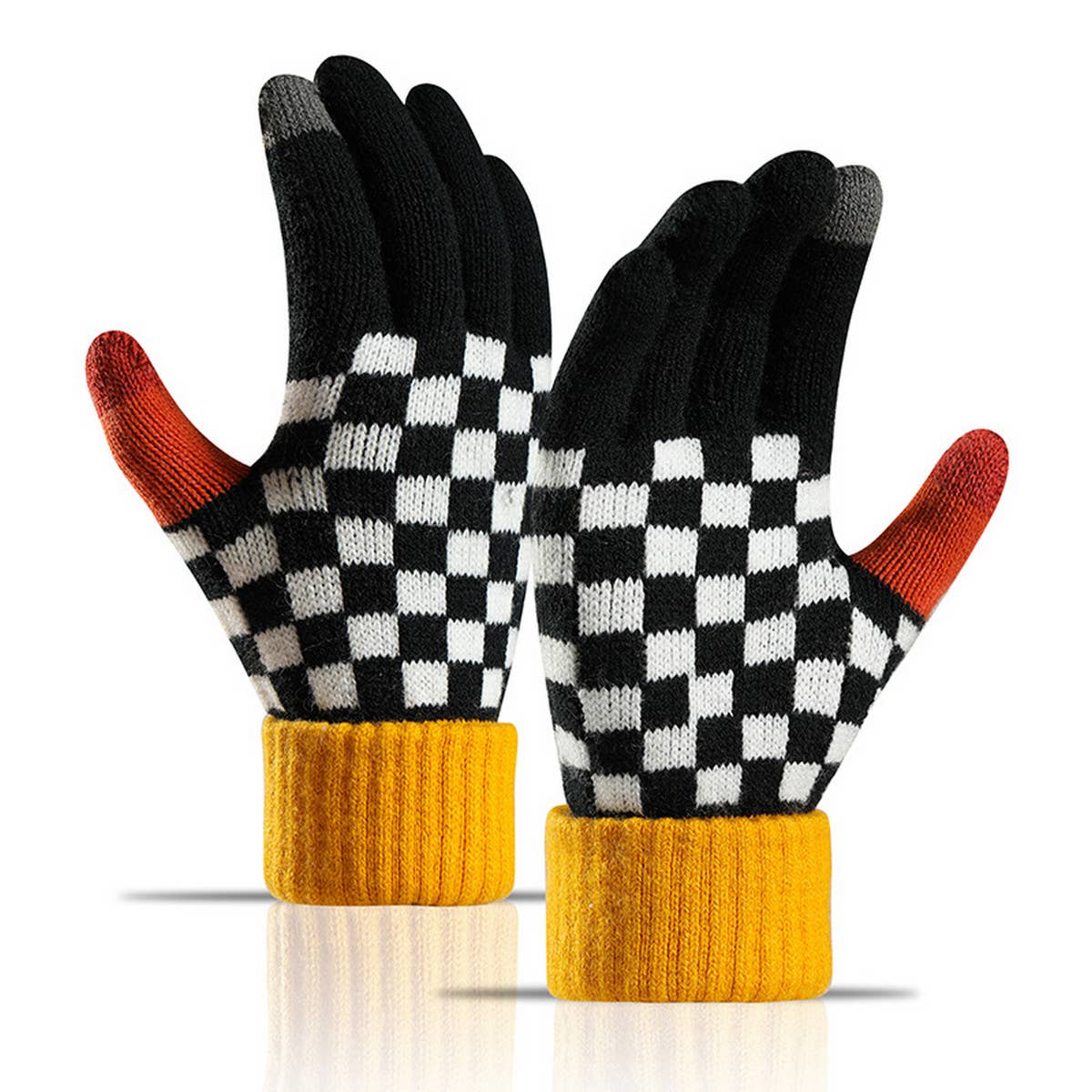 Striped Knit Gloves