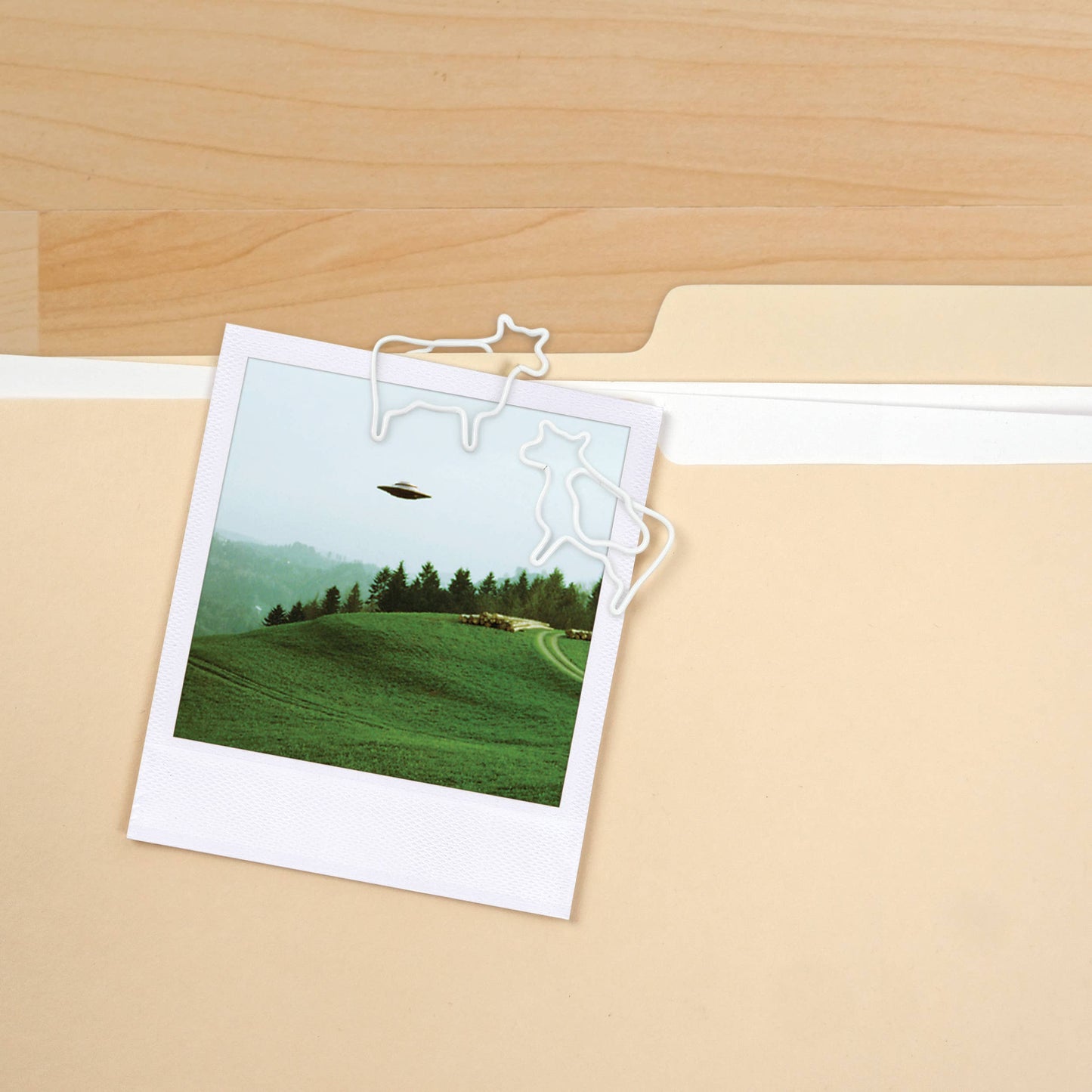 Fred & Friends • UFO Paperclip Dispenser, Cow Paper Clips