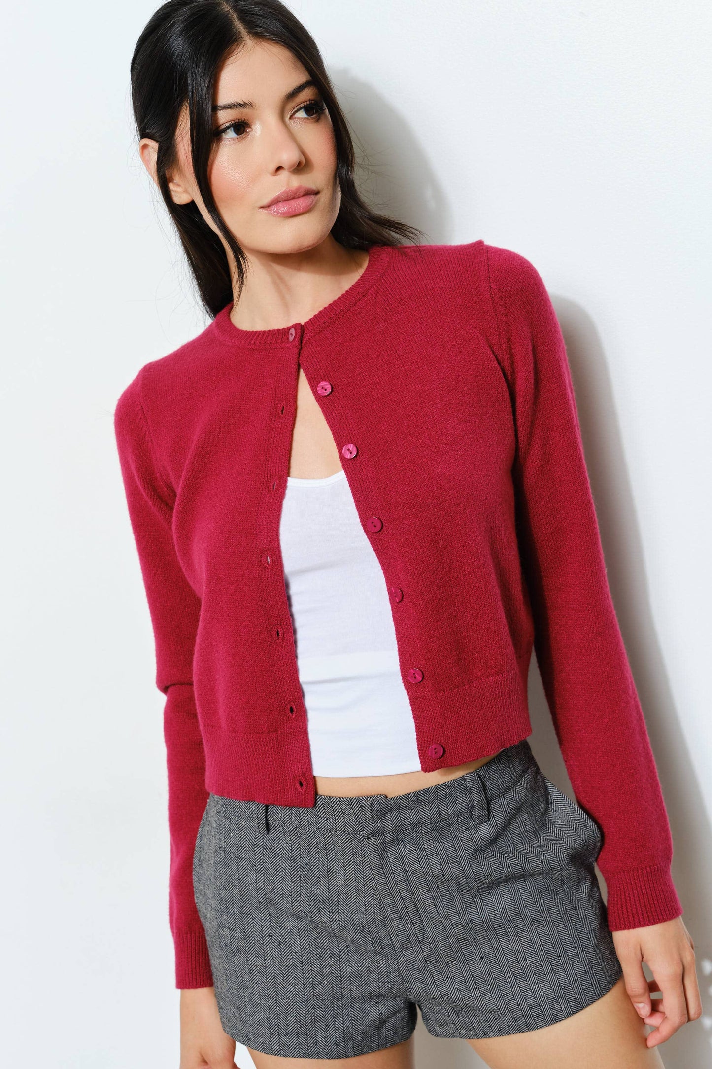 Pretty Garbage • Amelia Cozy-Cute Burgundy Knit Cardigan