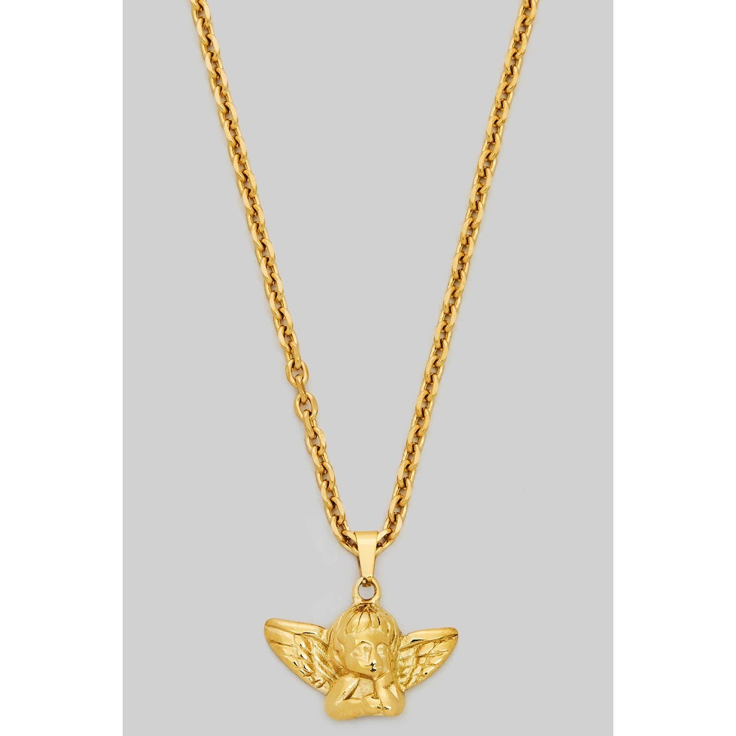 Girly • Cherub Necklace, Gold Dipped Stainless Steel