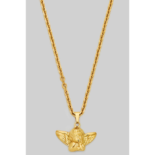 Girly • Cherub Necklace, Gold Dipped Stainless Steel