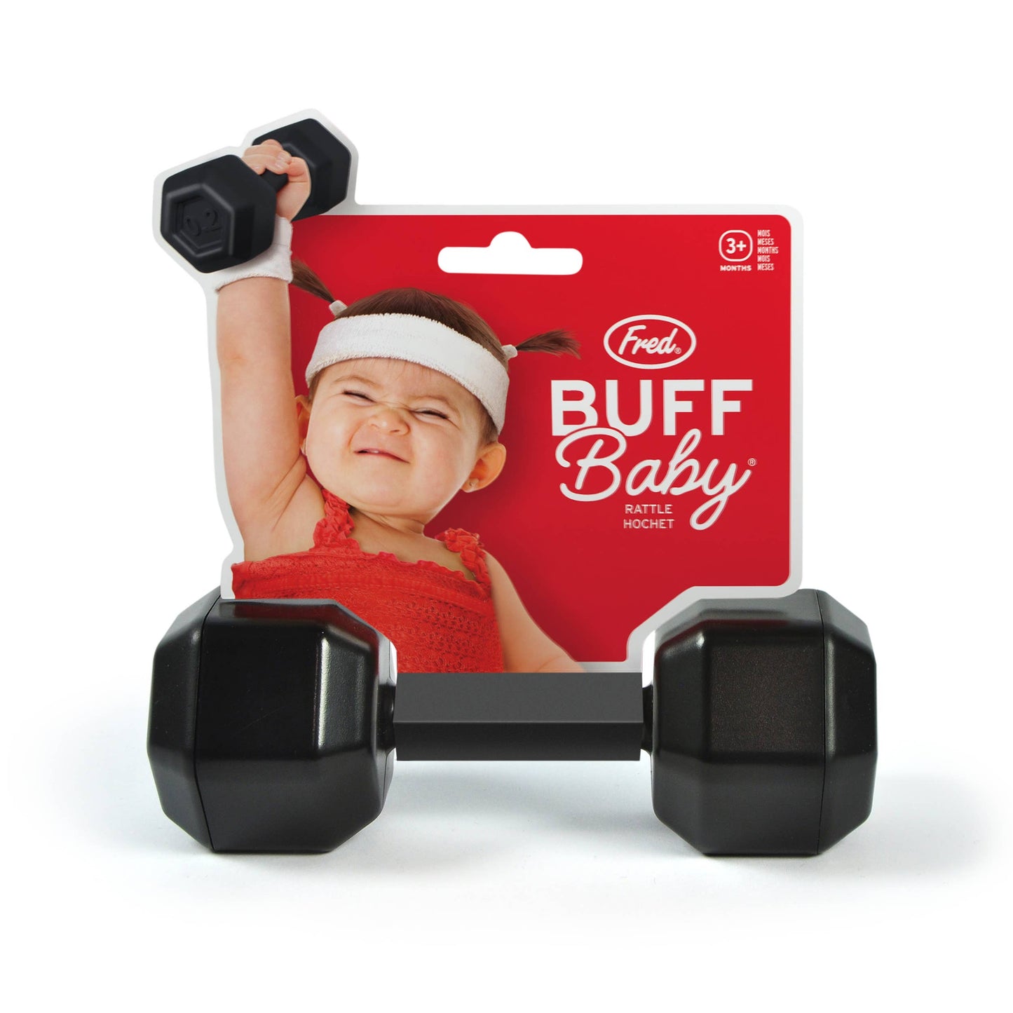 Fred & Friends • Dumbbell Rattle, Buff Baby